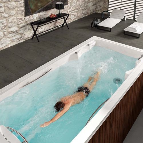 Spa de natação acima do piso - HARRY SWIM - Albatros - retangular / de 3 lugares / para ambiente interno