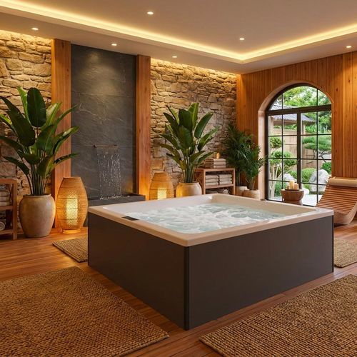Spa acima do piso - ASTER POOL - Albatros - quadrado / de 4 lugares / de 5 lugares