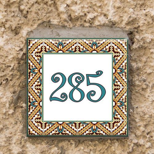 Placa de identificação integrada - 205244 - Tempera Art Design - em porcelana / para ambiente externo