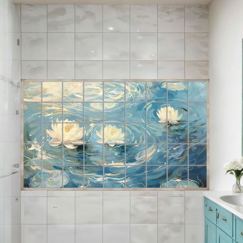 Placas de revestimento em porcelana - 210198 - Tempera Art Design - com motivos impressos / pintada à mão / para ambiente interno