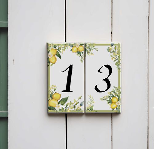 Placa de identificação para porta - LEMON - Tempera Art Design - em porcelana / em gesso / para entrada