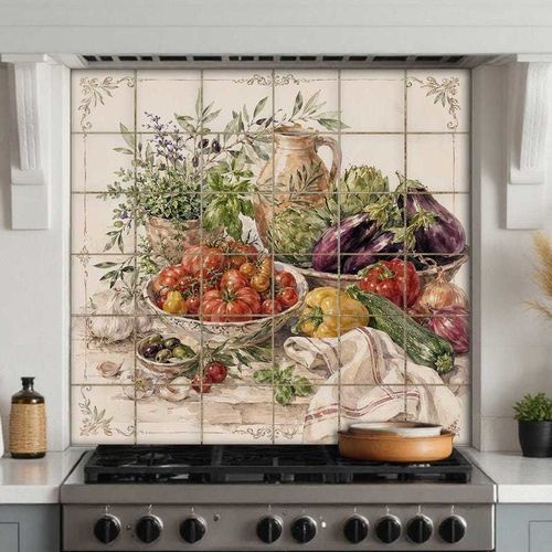 Placas de revestimento em cerâmica - RUSTIC VEGETABLE - Tempera Art Design - com motivos impressos / rústica / para ambiente interno