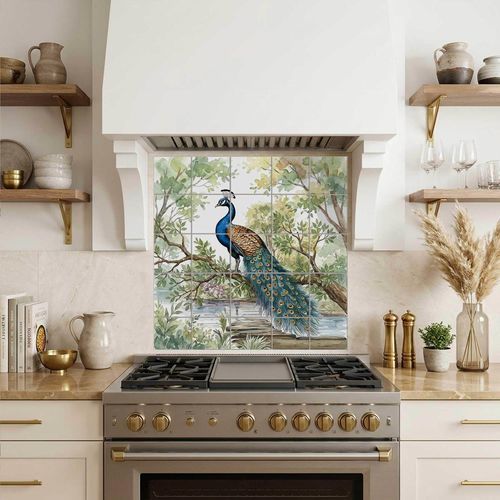 Backsplash em cerâmica - Tempera Art Design - padrão de animais / personalizável / resistente ao calor