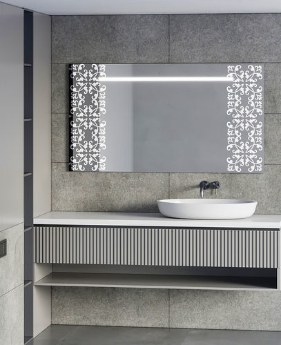 Painel de vidro com jateamento - ORNEMENTAL - Infiniglass - estrutural / decorado / espelhado