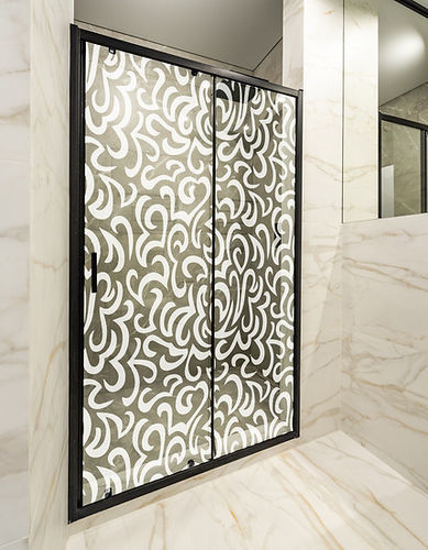 Painel de vidro com jateamento - TOURBILLONNANT VÉGÉTAL - Infiniglass - estrutural / decorado / colorido