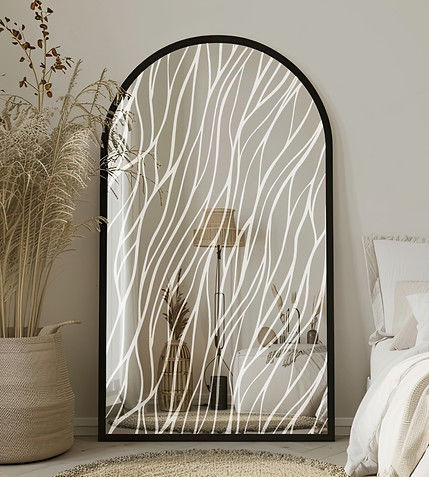 Painel de vidro com jateamento - COURBES FLUIDES - Infiniglass - estrutural / decorado / colorido