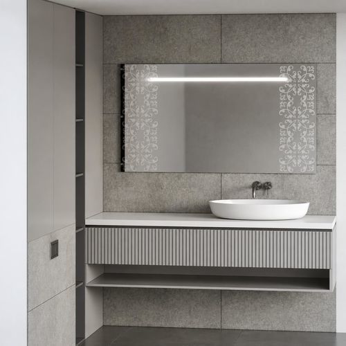 Painel de vidro com jateamento - ORNEMENTAL - Infiniglass - estrutural / decorado / espelhado