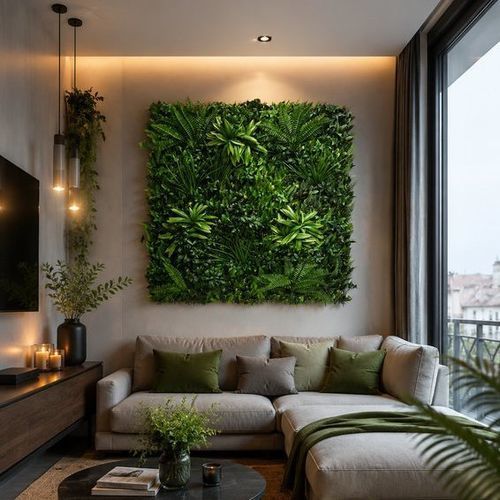 Parede verde estabilizada - VERDEA - Le Gazon de Manon - sintética / em painel modular / de folhagem densa