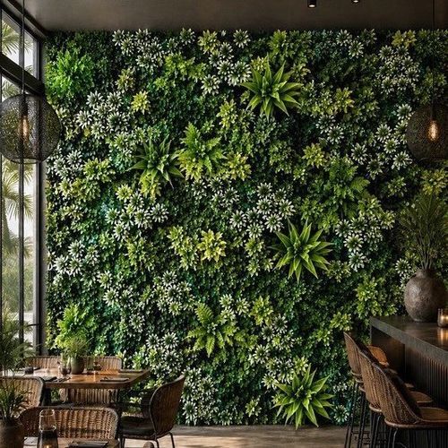 Parede verde sintética - KYMA - Le Gazon de Manon - em painel modular / de folhagem densa / para ambiente interno