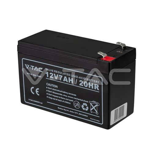 Bateria de chumbo-ácido - 23467 - V-TAC - retangular / 12 V / para iluminação de emergência