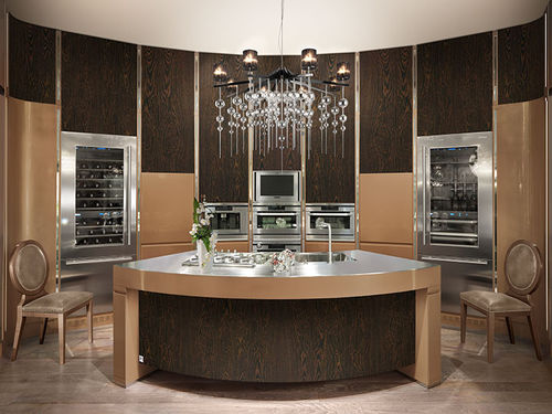 Cozinha contemporânea - CONTEMPORANEA - BRUMMEL - com folheado de madeira / em madeira maciça / em madeira laqueada