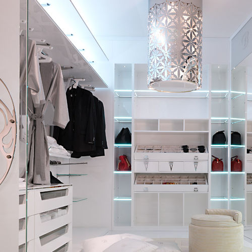 Closet contemporâneo - OPERA 30 - BRUMMEL - em madeira laqueada / em vidro / com iluminação embutida
