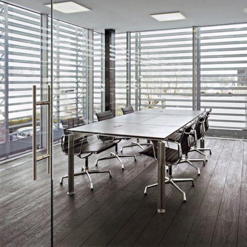 Mesa de reunião contemporânea - H2O - BULO - em madeira / com base metálica / retangular