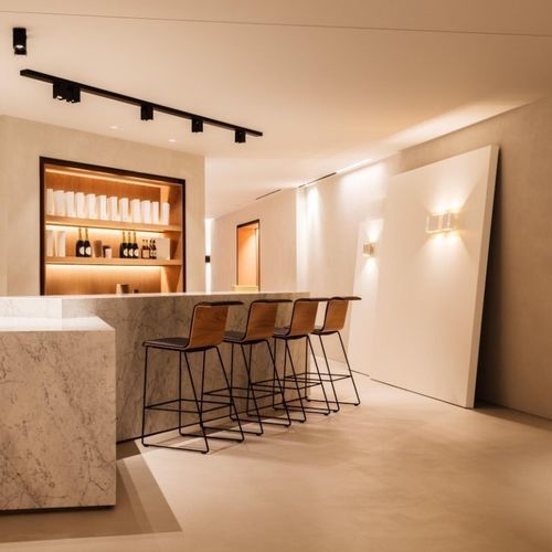 Cadeira alta contemporânea - TAB - BULO - para ambiente interno / em tecido / com base metálica