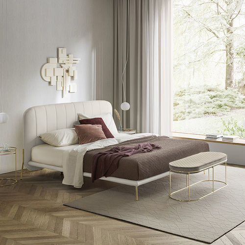 Cama de casal - le marais - calligaris - contemporânea / estofada / com cabeceira