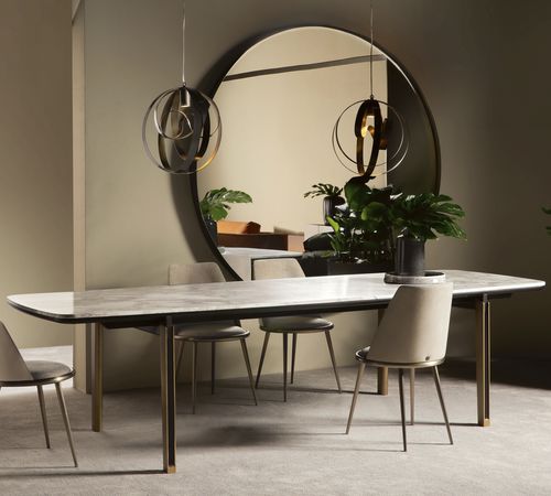 Mesa contemporânea - MIRAGE - CANTORI - metálica / em madeira / em mármore