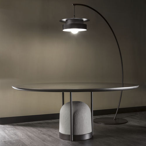 Mesa contemporânea - ARCANO - CANTORI - em madeira de freixo / em madeira laqueada / com base metálica
