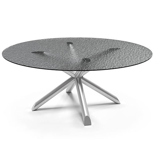 Mesa de jantar contemporânea - Thomas - CANTORI - em vidro / em mármore / com base em aço inoxidável