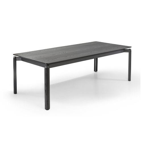 Mesa de jantar contemporânea - Willow - CANTORI - em madeira / com base em aço / retangular
