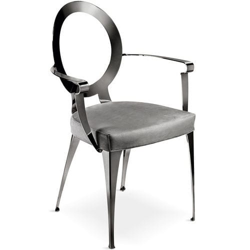 Poltrona contemporânea - MISS - CANTORI - em couro / Trevira CS® / em ferro