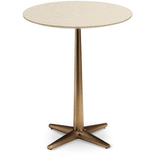 Mesa alta contemporânea - CITY - CANTORI - em laminado / com base metálica / redonda