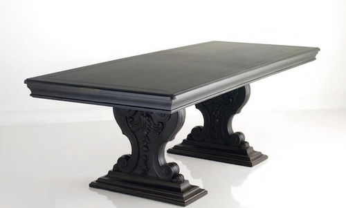Mesa de jantar de estilo - CHELINI 1898 : ART. 204 + TABLE TOP ART. 6003 - CHELINI - em madeira maciça / com base em madeira maciça / retangular