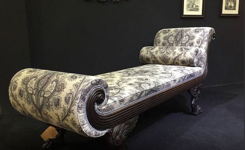 Chaise longue de estilo - CHELINI - em tecido / em madeira