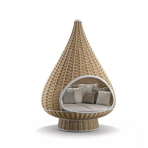 Cama de jardim redonda - NESTREST  - DEDON GmbH - de casal / contemporânea / em alumínio