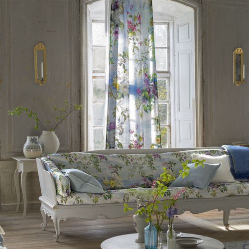 Tecido para estofados - CAPRIFOGLIO - DESIGNERS GUILD - para cortinas / com padrão floral / em algodão