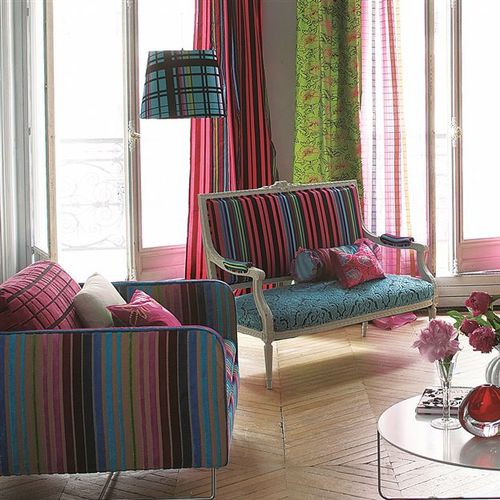 Tecido para estofados - MOYKA - DESIGNERS GUILD - para cortinas / estampado / em veludo