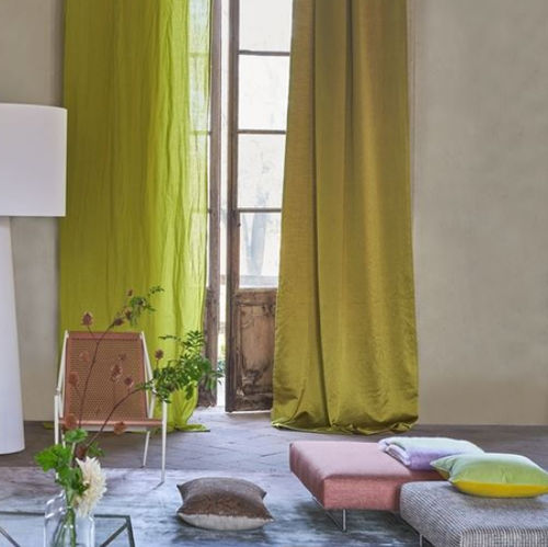 Tecido para cortinas - ANSHU  - DESIGNERS GUILD - de cor lisa / em poliéster / em algodão