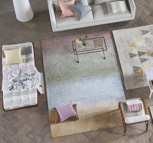 Tapete contemporâneo - MONTMARTRE ZINC - DESIGNERS GUILD - listrado / em linho / em veludo