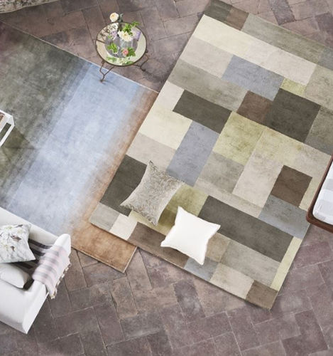 Tapete contemporâneo - BARCHESSA SLATE - DESIGNERS GUILD - geométrico / em viscose / retangular