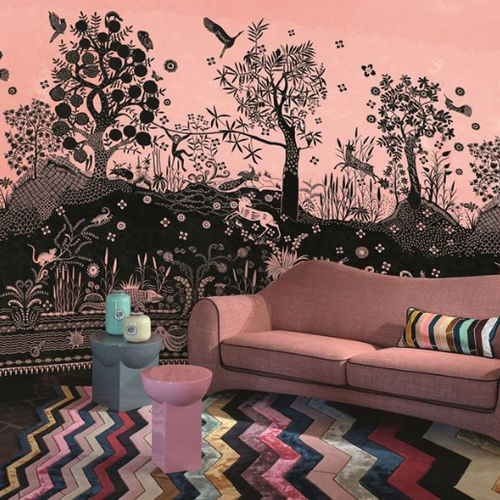 Tapete contemporâneo - PIETRA DURA MULTICOLORE - DESIGNERS GUILD - estampado / de lã / em viscose