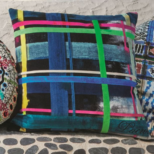 Almofada quadrada - L'ENTRELAC MULTICOLORE - DESIGNERS GUILD - estampada / em algodão / multicores