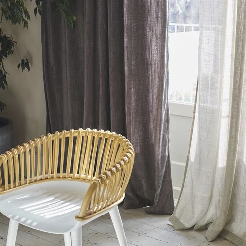 Cortina de voile de cor lisa - SILVRETTA  - DESIGNERS GUILD - em poliéster retardante de chama / blackout / 100% reciclada