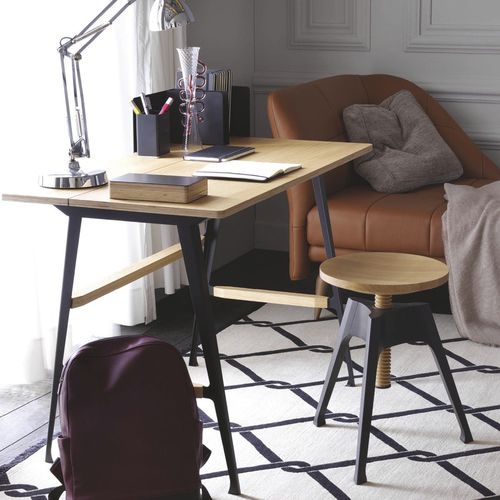 Banqueta contemporânea - PORTABLE ATELIER - DRIADE - em faia / com base em faia / com 3 pés