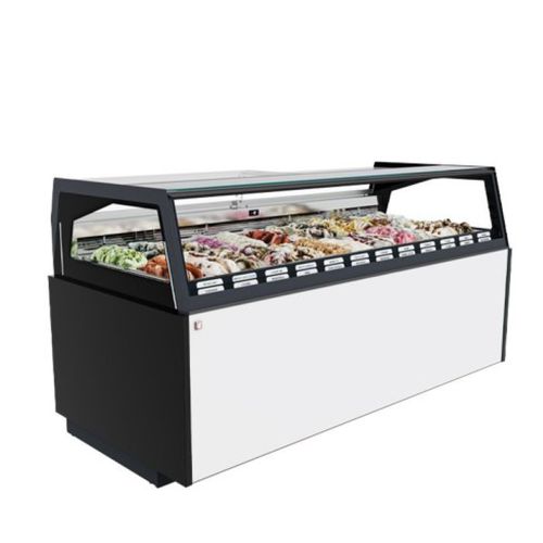 Vitrina refrigerada tipo balcão - Orama - IFI - para loja / colorida / com portas de correr