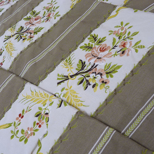 Tecido para estofados - FERSEN - EDMOND PETIT - para cortinas / listrado / com padrão floral