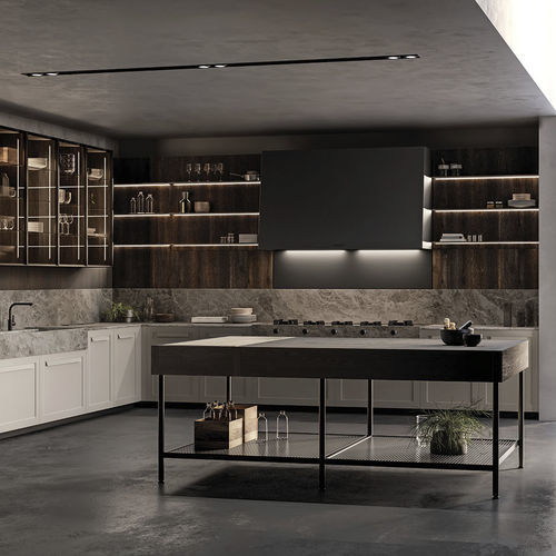Cozinha contemporânea - Impronta - EFFETI INDUSTRIE - com folheado de madeira / em mármore / em alumínio