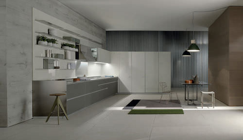 Cozinha contemporânea - ICON - ERNESTOMEDA - em madeira / com puxadores embutidos / laqueada