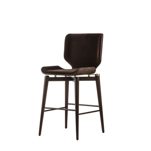 Cadeira alta contemporânea - EGLE EGL 62P - GALIMBERTI NINO - para ambiente interno / em tecido / com base em madeira