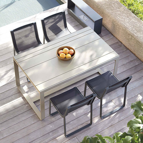 Mesa de jantar contemporânea - FLAT  - GANDIA BLASCO - em Dekton® / em polietileno / com base em alumínio