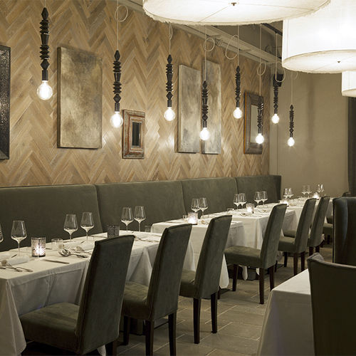 Cadeira design - TORCELLO - VILLEVENETE BY GATTI - para ambiente interno / em tecido / com base em madeira maciça