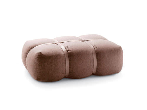Puff contemporâneo - HARPER - IVANO REDAELLI - em couro / com capa removível e lavável / modular