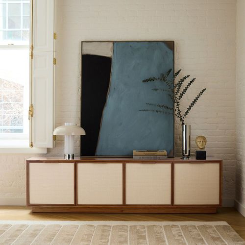 Aparador contemporâneo - Douglas Tatami Media - West Elm - em acácia / com base em madeira / retangular