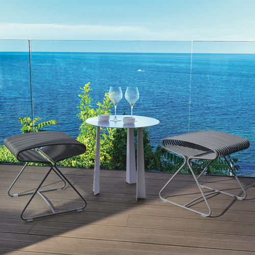 Mesa de centro para ambiente externo - TAO - BONTEMPI CASA - em metal laqueado / com base metálica laqueada / redonda
