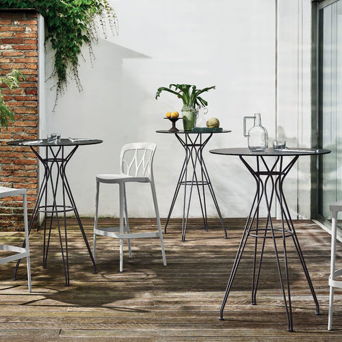 Base de mesa em aço inoxidável - VINCENT ALTO - BONTEMPI CASA - contemporânea / alta / com base quadrada