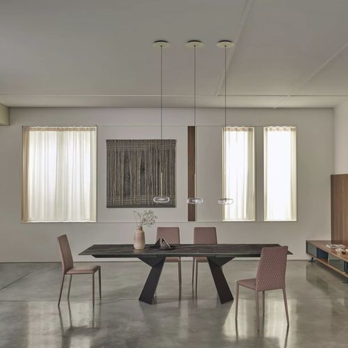 Mesa contemporânea - FIANDRE - BONTEMPI CASA - em madeira maciça / em madeira laqueada / em vidro
