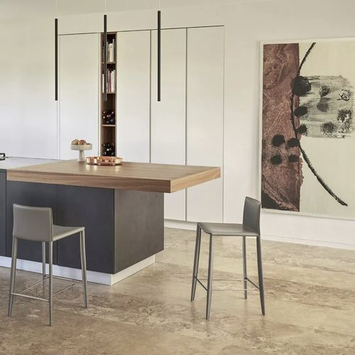 Banqueta alta contemporânea - LINDA - BONTEMPI CASA - metálica / com base metálica / com 4 pés